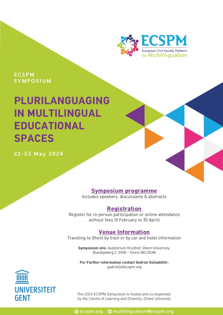 ECSPM-Symposium 2024 zum Thema „Plurilanguaging in mehrsprachigen Bildungsräumen“